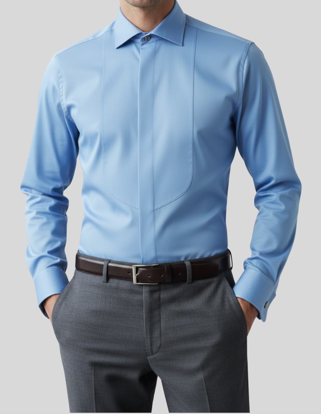 Sophisticated Slim-Fit Men's Sky Blue Premium Formal Shirt | ZA CLOTHING | Premium Men's Streetwear Pakistan