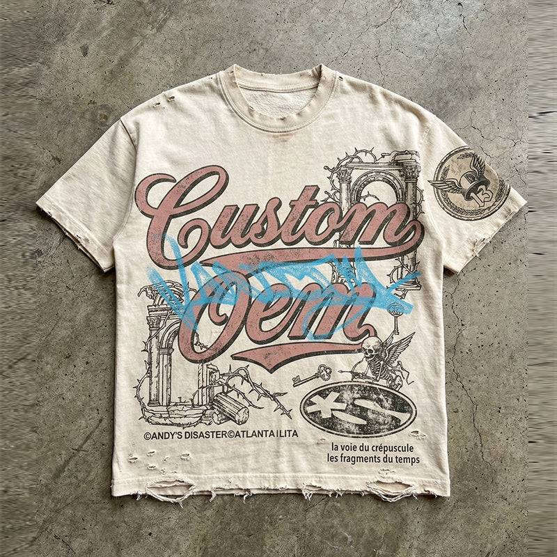 Vintage Urban Men's Acid-Wash Oversized Heavyweight T-Shirt